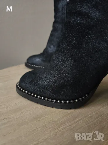 Уникални боти на GiAnni на ток от естествен материал с капси , снимка 3 - Дамски боти - 49269718