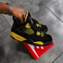 Air Jordan 4 Retro Black/Yellow мъжки маратонки , снимка 3