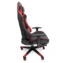 Ергономичен геймърски стол с функция за масаж и подложка за крака - червен, снимка 6