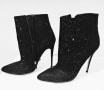 Дамски елегантни ботички на тънко токче, снимка 1 - Дамски обувки на ток - 43886741