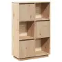 vidaXL Висок шкаф, 74x35x117 см, борово дърво масив, снимка 1
