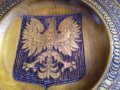 Чиния за стена Полша дървена пирографирана лакирана 332мм диаметър, снимка 5