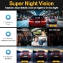 Нов Dash Cam Автомобилна камера 360° 4 канала 2K WiFi 8 IR лампи 64GB карта, снимка 4