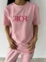 Dior Дамски Розов Спортен Комплект Тениска И Долнище👚🩳Дамски Спортен Екип Диор Код A539, снимка 4