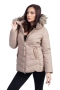 Дамско зимно шушляково яке – 4252 качулка с естествен пух цвят, снимка 6