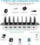 7 USB станция за зареждане за активирана електроника със 7 бр. къси кабели, настолно зарядно устройс, снимка 5