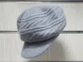 Нова зимна дамска шапка с козирка Ангора в сив цвят, снимка 4