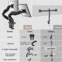 Стойка за двоен монитор HUANUO за екрани от 13 до 32 инча, снимка 6