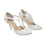 Дамски елегантни обувки с каишка бяло