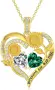 Колие Double Birthstone със Слънчогледи, сърце-подвес и надпис „You Are My Sunshine“, снимка 1