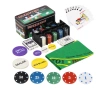 Голям сет Покер в метална кутия 200бр. POKER SET TEXAS с карти и постелка, снимка 1