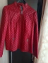 Червено кожено дамско яке естествена кожа , снимка 1