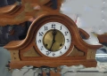 Колекционерски механичен часовник дърво и месинг камбанен звън, снимка 3