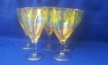 Стъклени чаши за концентрат или вино, богата ръчна инкрустация, столче, седефен ефект, снимка 1
