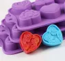 10 сърца сърце Свети Валентин различни силиконов молд форма фондан шоколад гипс бонбони декор, снимка 7