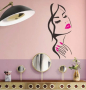 Момиче жена дама самозалепващ стикер лепенка за стена козметичен салон красота маникюр , снимка 1