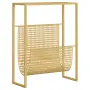 vidaXL Поставка за списания, златиста, 35x15x45 см, стомана, снимка 1