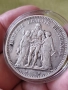 5 франка 1875 год, Франция" Херкулес с нимфите", сребро 25.00 гр, проба 900/1000, снимка 4