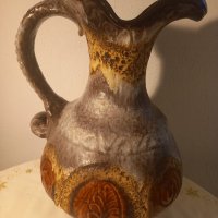 Немска керамична кана ваза ръчна изработка , снимка 4 - Вази - 35355412
