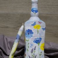 Подарък за жена, за годеж, за сватба. Оригинална декоративна бутилка с чаши и други аксесоари, снимка 8 - Подаръци за рожден ден - 42707752