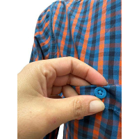 Мъжка риза THE NORHT FACE размер M синьо оранжево каре, снимка 4 - Ризи - 44569530