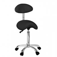 Козметичен/фризьорски стол - табуретка с облегалка Organic+ 61/80 см - бяла/зелена/черна, снимка 2 - Друго оборудване - 29907795