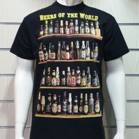 Нова мъжка тениска с трансферен печат Бутилки бири, алкохол, Beers of the world, снимка 1 - Тениски - 28256566