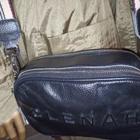 CLENAH-Черна малка кожена чанта, снимка 2 - Чанти - 42870834