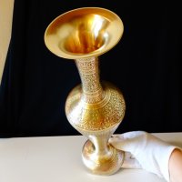 Бронзова ваза,клетъчен емайл 34 см. , снимка 7 - Вази - 31768755