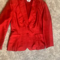 Продавам елегантно италианско червено сако от копринен шантунг , снимка 2 - Сака - 39932781