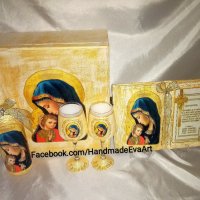 Подарък за Кръстници- Състарена Книга икона /снимка/ + поздрав, снимка 2 - Подаръци за кръщене - 39455451