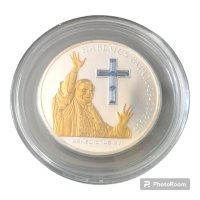 Сребърна монета с кристали Swarovski и злато, снимка 3 - Нумизматика и бонистика - 42917311