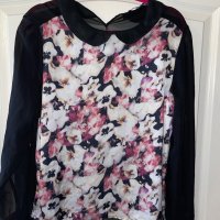 Страхотна блуза топ с 3D теменушки , снимка 4 - Блузи с дълъг ръкав и пуловери - 37835208
