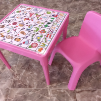 ✨Комплект детска маса с Българската азбука и столче - 4 цвята ( розов, син, зелен, жълт) , снимка 1 - Други - 44623921