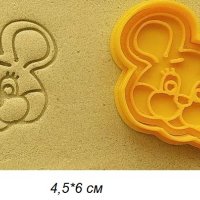 Мишка Мишле глава пластмасов резец форма фондан тесто бисквитки, снимка 1 - Форми - 30160260