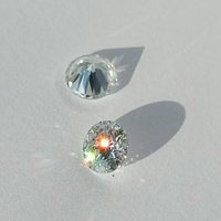 Уникални двойка 2 карата Фенси E Бял Мойсанит Диамант Moissanite Diamond фасет, снимка 5 - Обеци - 35433362