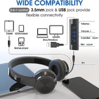 Нови Комфортни USB Слушалки с микрофон Намаляване Шум, снимка 3 - Микрофони - 42652596
