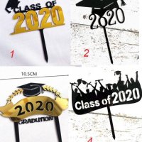 4 вида  2020 завършване дипломиране бал тога пластмасов  топер украса табела за торта, снимка 1 - Други - 30000969