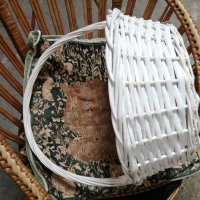 бяла плетена кошница, снимка 4 - Други - 42289431