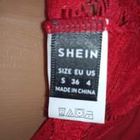 Shein S-Червено дантелено бюстие- топ, снимка 11 - Корсети, бюстиета, топове - 42029111
