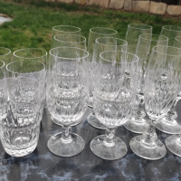 3 модела кристални чаши с еднаква шарка по 6 бр. от вид, снимка 1 - Чаши - 44751215