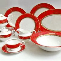 Червени чаши за чай и кафе от костен порцелан използваем в миялна машина, снимка 5 - Чаши - 27209252