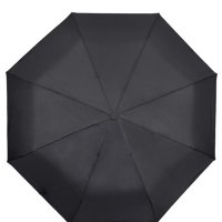 Автоматичен черен чадър за дъжд с гумирана дръжка 31,5 см, снимка 1 - Други - 42876844