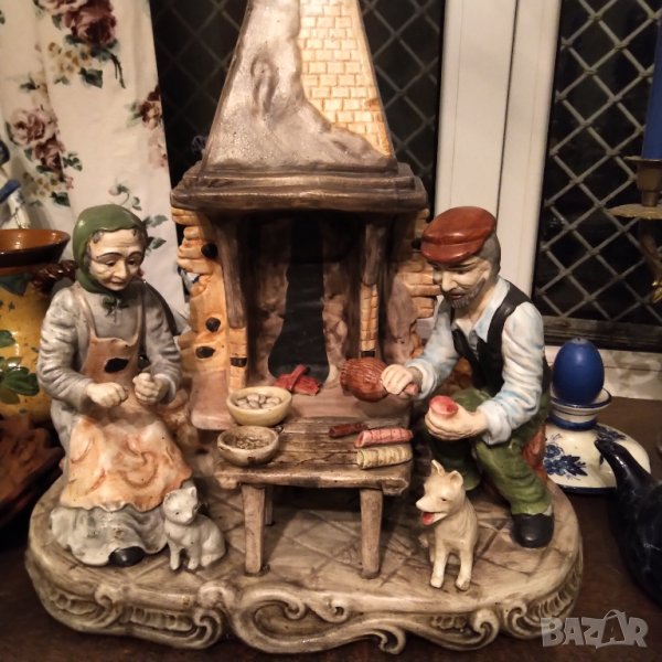 Capodimonte стара огромна порцеланова композиция , снимка 1