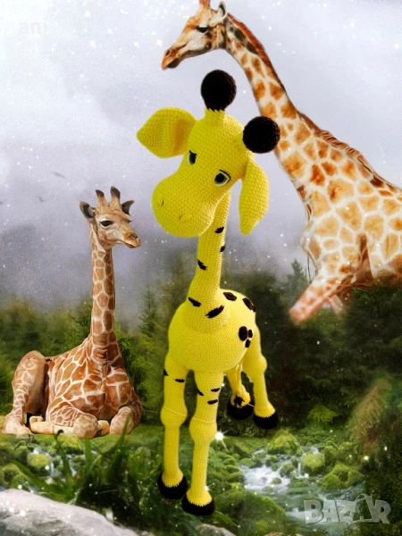 Жираф ръчно плетен, снимка 1
