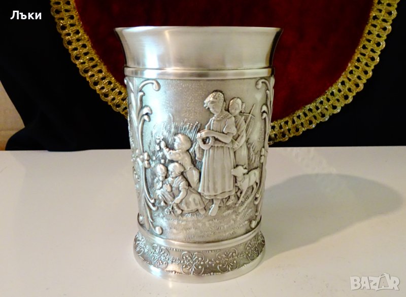 Калаена чаша 300 мл.,халба,уникални селски картини. , снимка 1