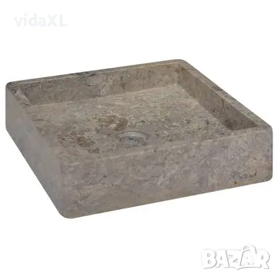 vidaXL Сива мивка, 40x40x10 см, мрамор(SKU:149170), снимка 1