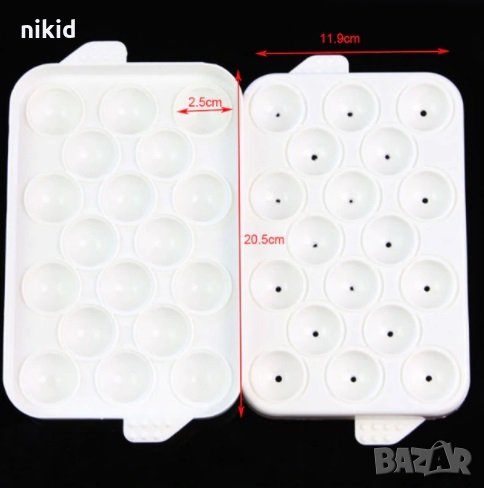 2 части 18 средни топчета пластмасова форма за фондан лед шоколад и др, снимка 1