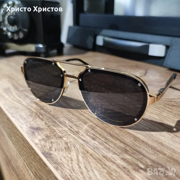 Мъжки луксозни слънчеви очила Cartier CT0195S 001 cat.3, снимка 1