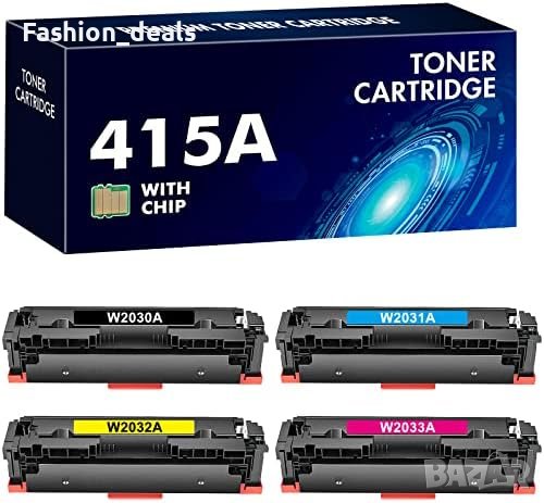 Нови 4 броя тонер касети мастило офис принтер 415A 415X M479FDW за HP 415A 415X Color LaserJet Pro, снимка 1